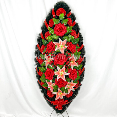 Ритуальный венок 125 см, Арт. ВБ-125/01